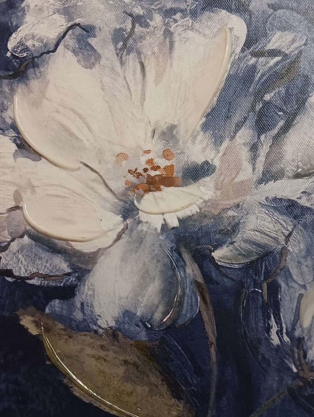 2pc Blue & White Floral Canvas Wall Art Set | French Country - Picture 4 of 9